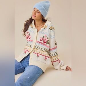 Altar'd State Cream Floral Cardigan